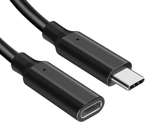 Câble d'extension USB C 1M, Câble Rallonge USB C, Câble Adaptateur USB Type C Femelle à Mâle,Grande Vitesse USB3.2 10Gbit/s 100W 4K/60Hz,Compatible avec MacBook Pro/Air,XPS,iPhone 15,Galaxy et Plus