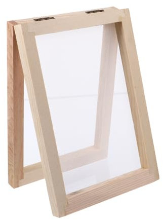 PHENOFICE Holzrahmen Für Papierherstellung Maschensiebrahmen DIY-Form Papierhandwerkswerkzeug Beige Siebdruckrahmen Papierherstellungsform