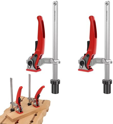 Dispositivo De Sujeción De 16 mm, 2 Piezas ø16 Dispositivo De Sujeción Para Mesa De Soldadura, Liberación Rápida Con Capacidad De 160 mm Y Profundidad De Garganta De 60 mm Para Amolar, Cortar
