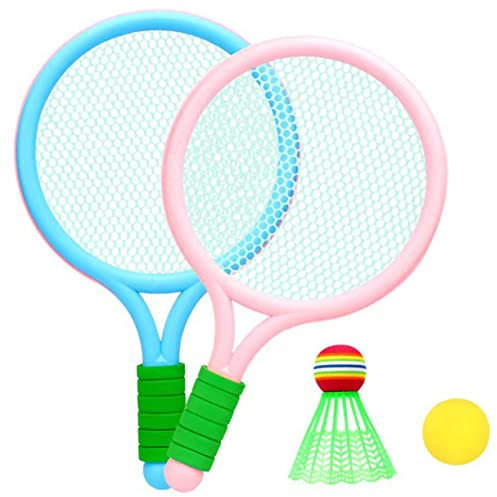 Yardwe Familien-Badminton-Set 2 Badmintonschläger Für Kinder Mit Sportschlägerspiele Für Kinder Tennis-trainingsspielzeug