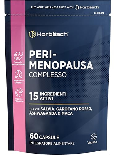 Périménopause Complément Alimentaire | 60 Capsule Vegan | Avec Magnésium, Ashwagandha, Extrait de Sauge, Maca et Vitamine C B12 et Plus | Vitamine Perimenopause | par Horbaach