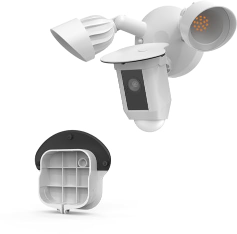 TIUIHU Protection contre la pluie pour appareil photo projecteur avec câble (Floodlight Cam Wired Plus), protection solaire/anti-pluie, caméra de surveillance extérieure, accessoires extérieurs (blanc