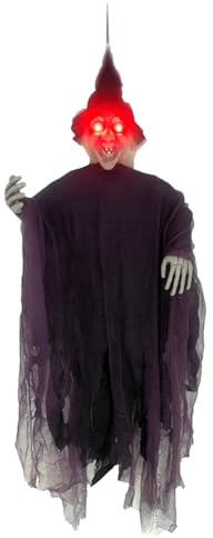 Hangings Ghosts Halloween Decor - Spetosa Scheletro di Occhi, Spirito Volante inquietante | Grande Figura appesa a 91 cm con Tessuto fluente, Sostegno Decorativo Spaventoso per Display per Feste
