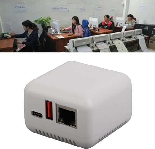 Servidor de participación de la impresión de Zenithaur Lan, servidor de impresión USB 2.0, admite impresión de imágenes, configuración fácil, ideal para uso en el hogar y la
