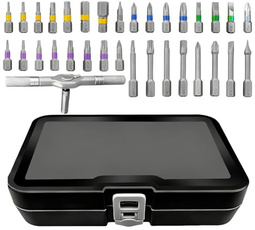de Destornillador - Manivela en T Ergonómica con trinquete | Kit de herramientas de reparación - Para principiantes profesionales Padre Marido Gafas Bicicleta Reloj