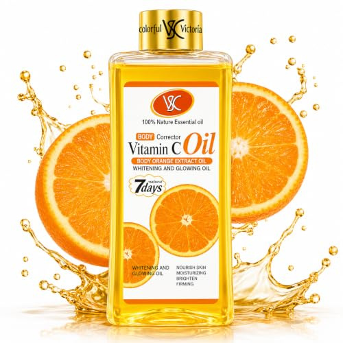 Olio per il corpo, vitamina C, olio per il corpo, puramente naturale, anti-invecchiamento, per viso e corpo, olio per massaggio del corpo, 200 ml