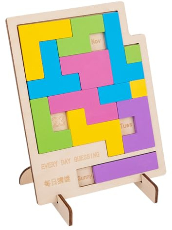 Derwrtup Calendrier Puzzle - Gestion du Temps Portable - Jeu de Casse-Tête Calendrier Quotidien - Pour Adultes Étudiants En Déplacement À La Maison À L'École Ou En