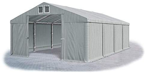 Das Company Lagerzelt 6x8m wasserdicht grau Zelt 560g/m² PVC Plane hochwertig Zelthalle Summer SD - Faltpavillon, Gartenpavillon, Pavillon, Lagerzelt, Gartenhaus, Zeltgarage, Garagenzelt - Partyzelt