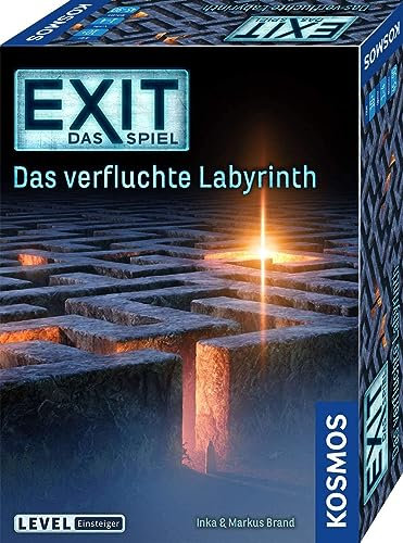 KOSMOS 682026 EXIT - Das Spiel - Das verfluchte Labyrinth, Level: Einsteiger, Escape Room Spiel, EXIT Game für 1 bis 4 Spieler ab 10 Jahre, EIN einmaliges Gesellschaftsspiel