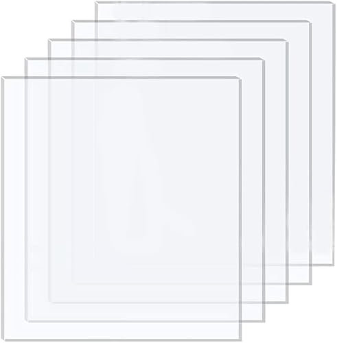 DARENYI 5 Pcs Klare Acrylglas Kunststoffplatten 2mm Transparente Acrylglas Platte Plexischeiben Klare Acrylglas Transparent Acrylplatte für Fotorahmen, Projektausstellung, Malerei (25 x 20cm)