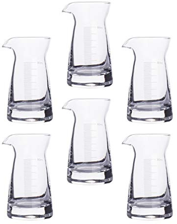 Hemoton Wine decanter, 6 Pack Mini Size Decanters,Small Individual Wine Carafes Decanter, Glass Measuring Cup Milk Frother Cup, Small Carafe for Wine Dinner Parties,Wine Tastings 80ml