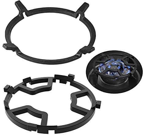 Gasherd Aufsatz Topfträger,2pcs Gusseisen Wok Ring Support Aufsatzring Für Gaskochfelder Rutschfeste Gusseisen Herd Untersetzer Pot Herd Ständer Wok Rack Für Gasherd Koch Cooker Gasherd Zubehör