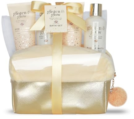 GLOSS ! Coffret Bain LUXURY GOLD – Coffret Beauté Femme – Panier Beauté, Soin & Bien-Être – Cadeau Femme, Anniversaire, Noël, Maîtresse, Fête des Mères - TROUSSE
