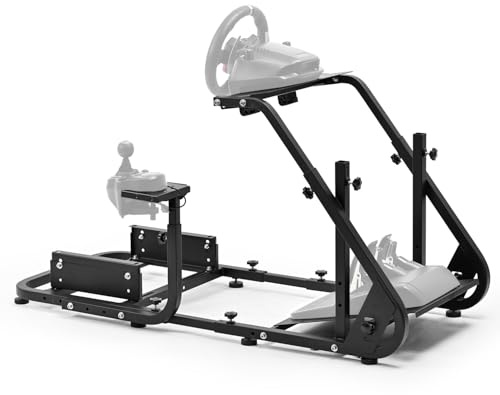 Minneer Racing Simulator Cockpit passend für Logitech G923 G29 G920, für Thrustmaster T248PS T248XBox T300RS GT Steering Wheel Stand Height Adjustable Wheel Pedals Not Included