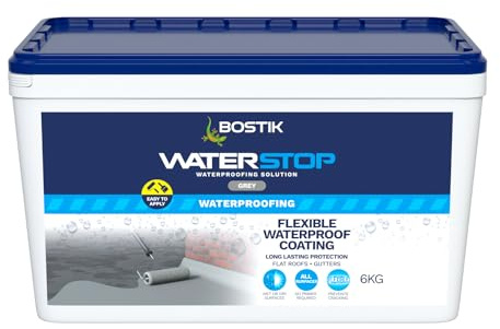 Bostik Waterstop Flexicoat Grey - 6kg - Long Lasting Protection For Flat Roofs And Gutters