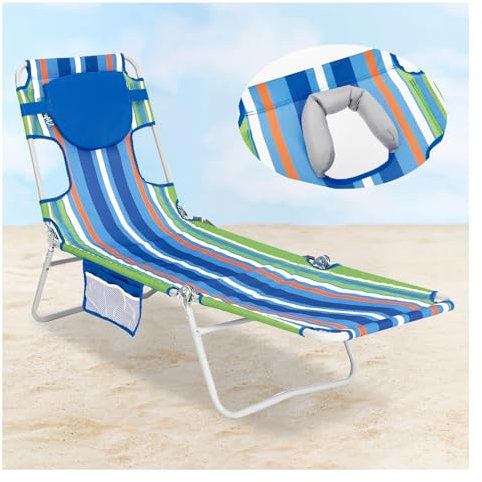 #WEJOY Sonnenliege Klappbarer mit Lesefenster, Liegestuhl Klappbar 5-Position-Verstellbare Rückenlehne Leicht Gartenliegestuhl mit Kopfstütze Strandliege klappbare für Strand Garten Terrasse Camping