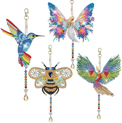 Gutluz Kit de bricolage pour filles à partir de 8 ans - Peinture diamant pour enfants à partir de 6 à 8 ans - Attrape-soleil - Cadeaux pour filles de 6, 7, 8, 9, 10, 11, 12 ans
