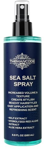 THEMANCODE Sea Salt Spray for Men, Texturizing Hairspray, Travel Essentials, Beach Vacation Essentials, Surf Spray Adds Instant Volume, Travel Essentials, Hair Gift for Men, 8.8 Oz