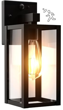 Kainozoic Dawn to Dusk Outdoor Sensor Motion Sensor Light Fixture Waterproof Porch Lights Anti-Rust Exterior Wall Mount Light Outdoor Wall Lantern for Patio Front Door Garage