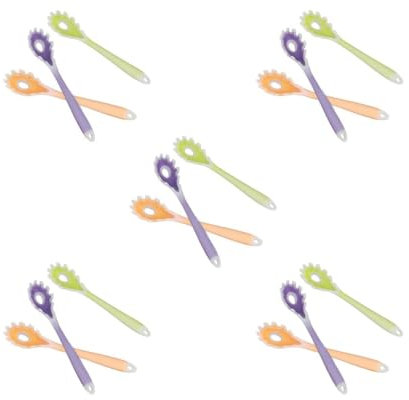 5 set slumpmässig färg silikonsked multifunktionell vermicelli skopa pasta nudlar server gaffel kökstillbehör
