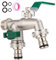 FAOKZE Robinet double 3/4 pouce,Robinet exterieur jardin avec 2x 3/4 pouce,Premium antigel double robinet de jardin extérieur,pour jardin, ménage, industrie(vert) (1/2)