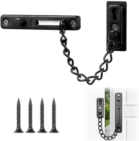 NIYATA Door Chain, Door Chains for Front Door, Door Chain Lock, Security Chain Door Lock Heavy Duty Latch Chain Door Lock with Spring Anti-Theft Snap Lock, for Home, Apartment, Hotel, Bedroom Use