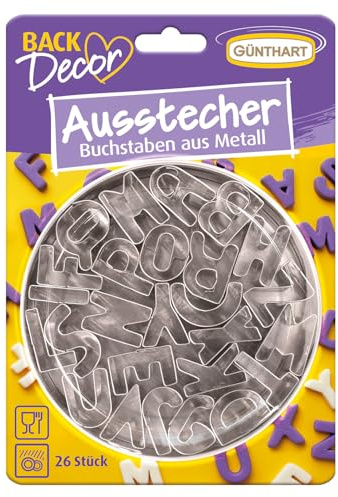 Günthart BackDecor kakskärare set 24 stora bokstäver alfabet av metall, set om 1