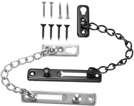 FOYTOKI 2piezas Cerraduras De Cadena Para Puerta De Acero Inoxidable Seguridad De Hotel y Apartamento Para Puertas Delanteras y Entradas Cerradura De Seguridad Reforzada