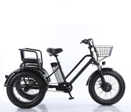 PRECISTECH Triciclo Eléctrico para Adultos Plegable, con Cesta, Neumático 20, Motor Potente 500w, Adecuado para Compras, Paseos Y Cortos Recorridos