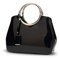 NICOLE & DORIS Damen Handtasche Lackleder Clutch Henkeltasche Abendtasche Umhängetasche wasserdichte Schultertaschen Mode Tasche mit Abnehmbarem Schultergurt Schwarz