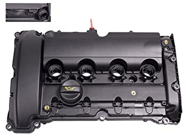 Febi bilstein 102602 Tapa de válvula con válvula de purga y junta, 1 pieza, color negro
