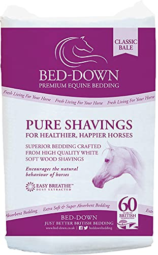 Bed-Down Pure Wood Shavings Horse Bedding Small Flake Soft White Wood With Natural Pine Fragrance Absorbent Dust Extracted Classic Bale 20kg