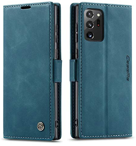 Ququcheng123 Lederhülle kompatibel mit Samsung Galaxy Note 20 Ultra Hülle,Flip Case Schutzhülle Klapphülle Handyhülle Standfunktion-Blau