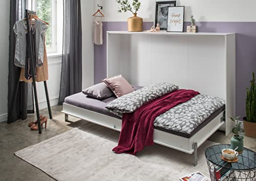 Generisch Klappbett Juist Weiß 90 x 200 cm Liegefläche Schrankbett klappbar von Wimex