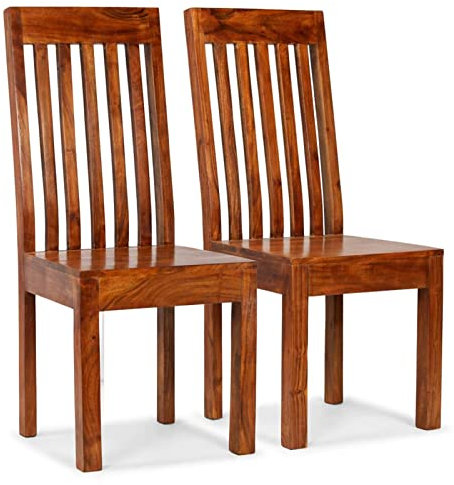 Tidyard 2 STK. Esszimmerstühle Esszimmerstuhl mit Hohe Rückenlehne Holzstuhl Essstuhl Stühle Küchenstuhl Massivholzstuhl Massivholz mit Palisander-Finish Modern