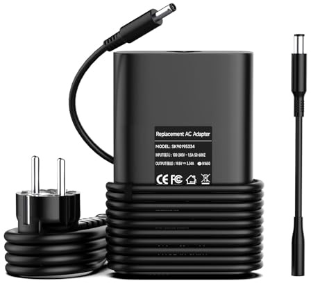 BIUBOTY 65W Ladekabel Laptop Netzteil kompatibel mit Dell Inspiron 15 3558/3567/3576/5558/5570 Latitude 3380/3490/3500/3510 Vostro 3458/3559/3580 XPS 13 9343/9350/9360,4.5×3.0mm Ersatz Ladegerät
