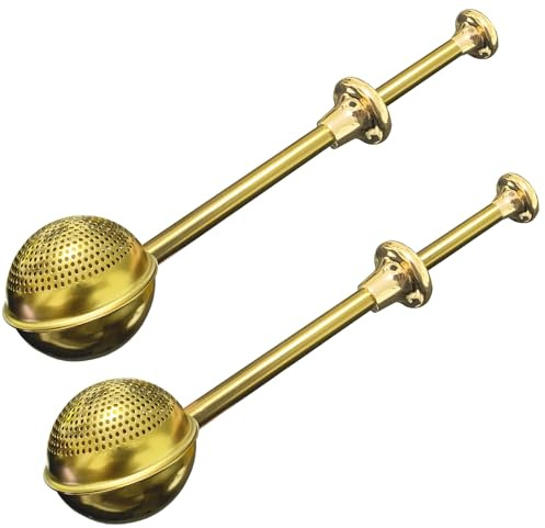 JETKONG Baker's - Varita para espolvorear azúcar, harina y especias, de acero inoxidable en polvo, juego de 2 (dorado)