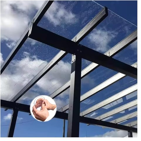 Generisch Placa de policarbonato para techos de plástico, protección UV, resistente a la lluvia, cubierta de pérgola transparente, fácil de cortar y doblar