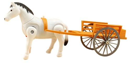 Juguete De Caballo Eléctrico,Juguete De Carro De Caballo Eléctrico - Decoración de escritorio con carruaje de caballos - Carro de juguete eléctrico retro, decoración modelo de carro para 1-5 años, niñ
