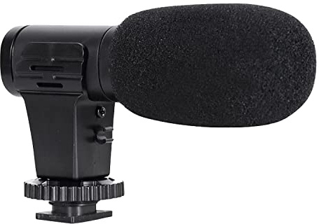 Qusedwey Microphone Vidéo sur Caméra Mini Condensateur Enregistrement Interview Vlog Mic pour Téléphone Appareil Photo DSLR 3.5mm