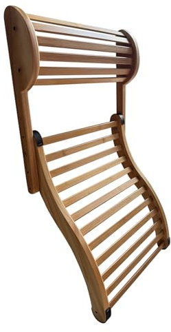 NUIBY Sauna Backrest with Added Height, Adjustable Neck Pillow Bamboo Sauna Back Rest Anti-Slip Rubber Pad, Sauna Accessory Sets (1 Pack)