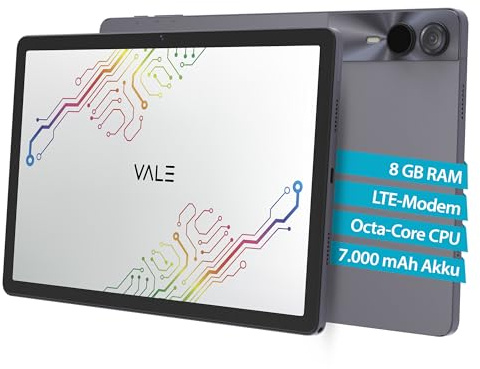 VALE Tablet V11E LTE - 11 INCELL-IPS Display - Octa-Core Prozessor - 4+4 GB RAM - 128 GB Speicher - Android 14-7000 mAh Akku - 13 MP Kamera - Metal