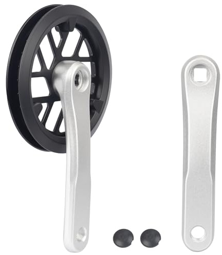 WEEROCK Prowheel Kid Bike Crankset 1 Piece/Single 32T Charing Crank Set with 152mm Arm and Doulbe Chain Covers for 18-24 Inch Kid Bicycles, Compatible with 1/6/ 7/8 Speeds Freewheel