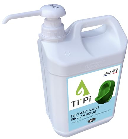 Ti'Pi - Nettoyant détratrant biologique pour valve et canalisations d'urinoir sans eau 5L - Pratique - Avec pompe doseuse - Universel - Produit respecteux des surfaces et de l'environnement