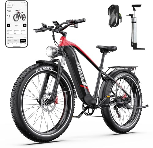 DUOTTS F26 Lite Bicicleta Eléctrica para Adultos, 26 x 4,0 Pulgadas Fat Bicicletas Eléctricas de Montaña, Ebike 250W con Batería 48V 18Ah y Autonomía de hasta 140 km, Frenos Hidráulicos Dobles