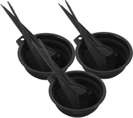 Healeved 3 Sets Hair Dye Tools Set Foldable Mixing Tint Bowl Ergonomic Brush Portable Dye Comb for Home Salon No-spill Design Professional Hair Coloring Kit for Women