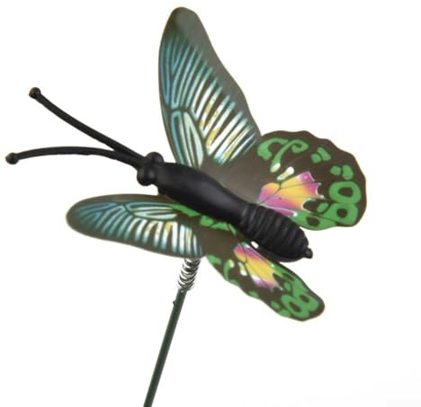 Bulevisiter Lot de 50 piquets de jardin étanches en forme de papillon – Pour jardin, parterre de fleurs, plantes en pot et décoration intérieure – Déplacement réaliste avec ailes réglables pour