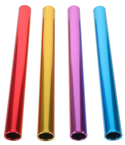 Alipis Lot de 4 Bâtons de Relais Légers en Alliage D’Aluminium 27 CM Multicolores pour Courses sur Piste Scolaires et Entraînement Sportif en Extérieur
