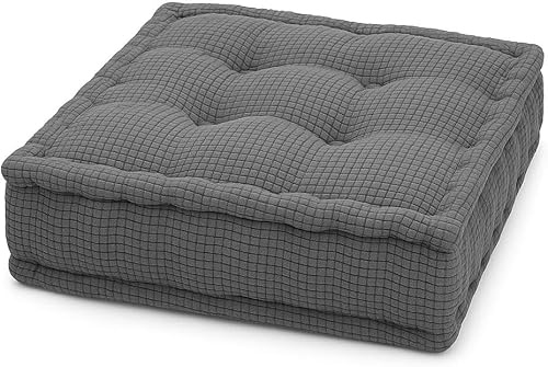 Pro Home Booster Cushion for Chair & Armchair – Thick Firm Support to Seat Riser Height for Elderly & Adults, Pressure Relief for Pregnancy, Recovery & Comfort, Washable Cover (Grey (Tufted))