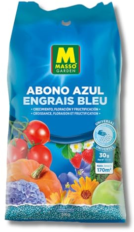 Abono Azul Universal Clásico 5 Kg MUY EFECTIVO | Fertilizante NPK 12-8-12 (26) | Estimula Crecimiento, Floración y Raíces para todas las plantas y Árboles siendo muy efectivo | Nexum Market